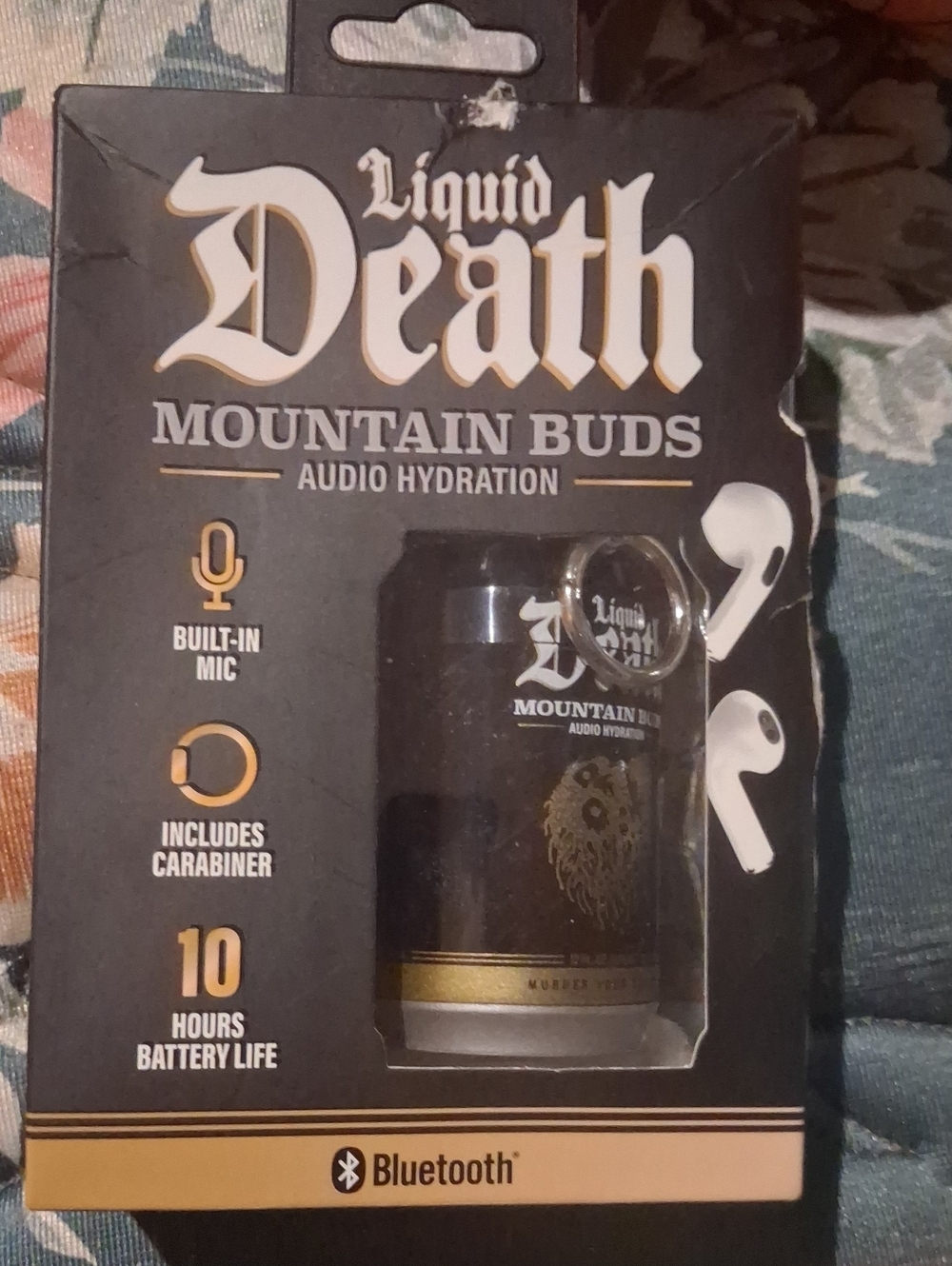 NWT Liquid Death Bluetooth Earbuds & Charging Case